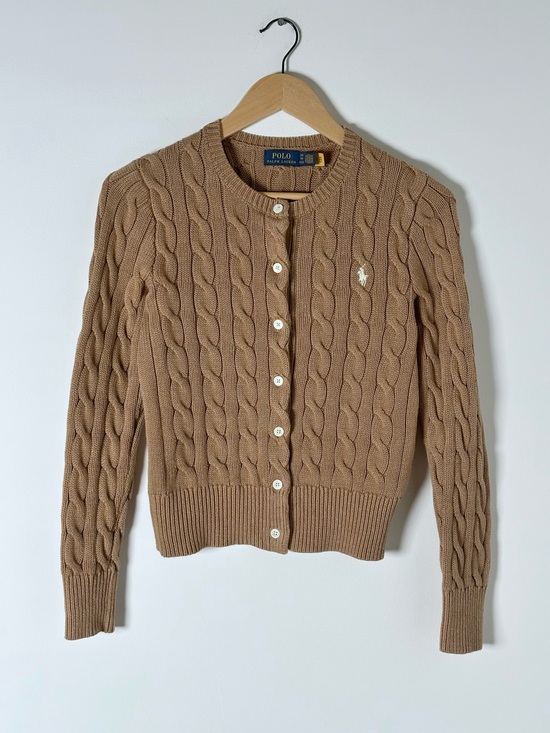 Ralph Lauren Sweaters - Polo Ralph Lauren Excellent Cable-Knit Cotton Cardigan Women’s XS – Camel